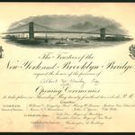 Brooklyn Bridge opening invitation, by Tiffany<br/>